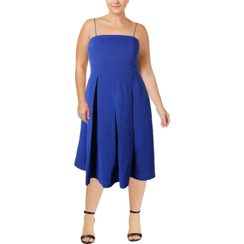 NWT CITY CHIC Royal blue fit & flare dress pockets